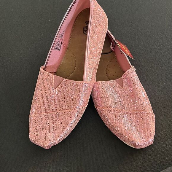 Pink Glitter Slip On Shoes - Picture 3 of 6